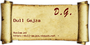 Dull Gejza névjegykártya